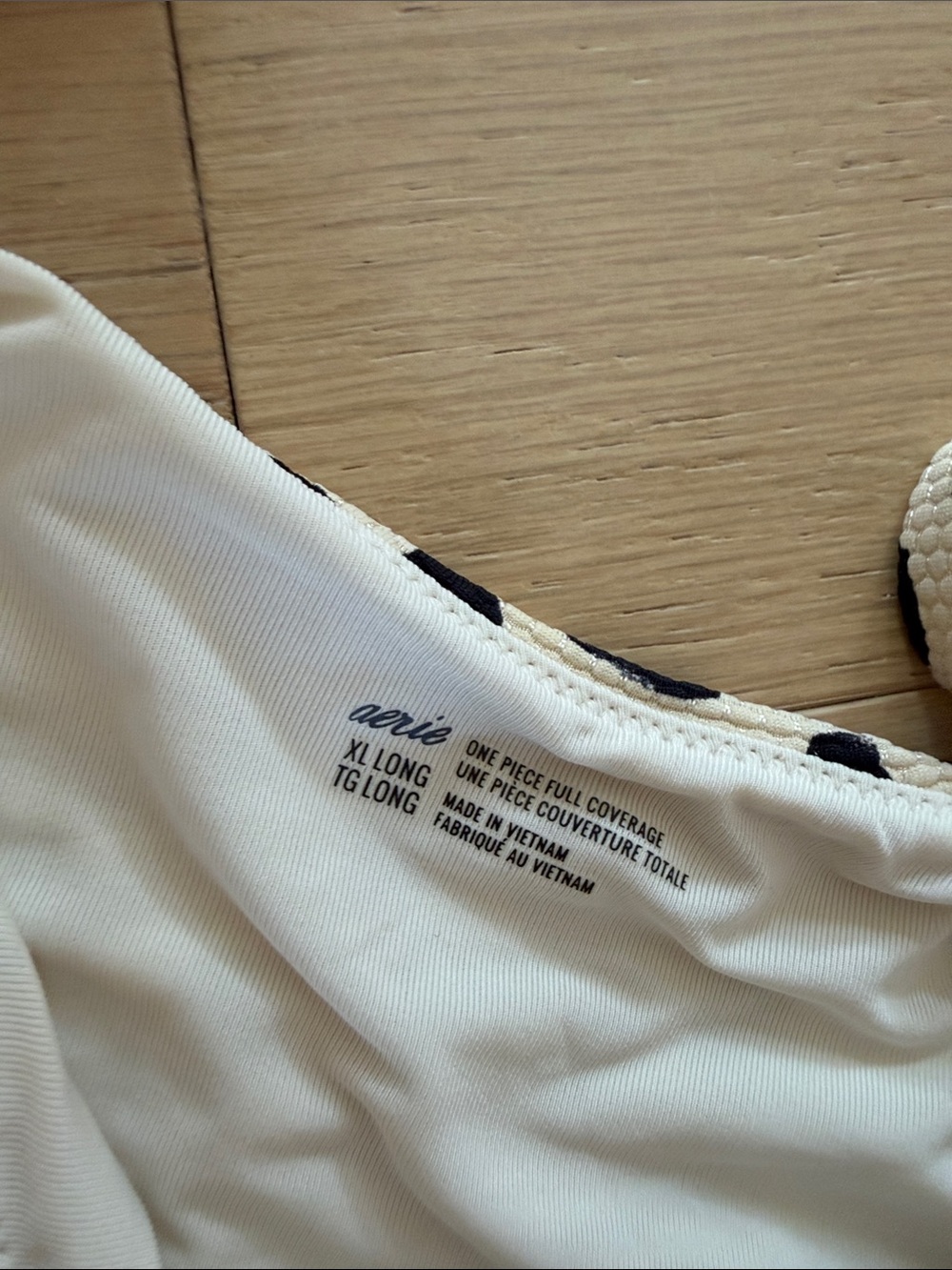 Aerie Spotted Tie-Waist One-Piece Swimsuit - Black on Cream - Picture 3 of 4
